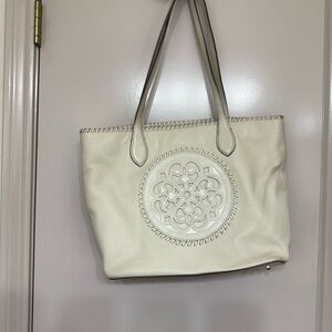 Brighton Ferrara Emilia White Leather Tote Bag